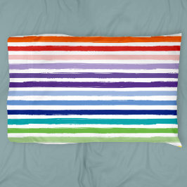 レインボーかわいらしストライプパターン 枕カバー