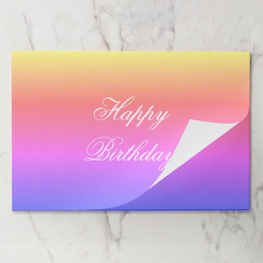 レインボーかわいらしハッピーバースデー紙ランチョンマット ペーパーパッド (折り畳み)