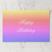 レインボーかわいらしハッピーバースデー紙ランチョンマット ペーパーパッド (正面)