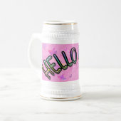 レインボーかわいらしハローワールド ビールジョッキ (正面左)