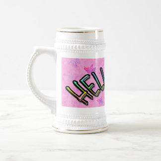 レインボーかわいらしハローワールド ビールジョッキ