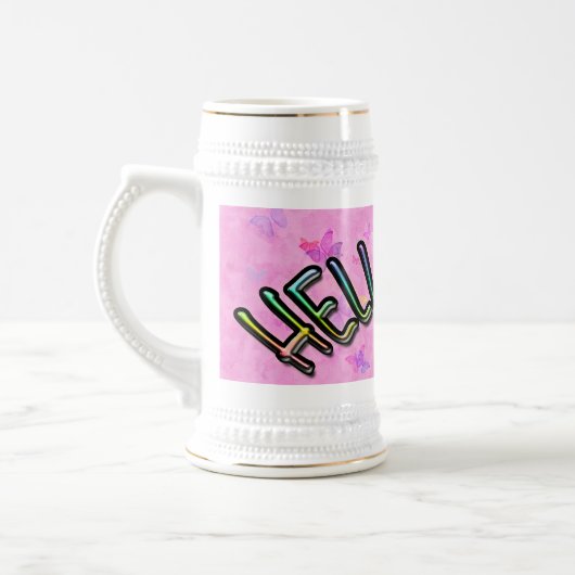レインボーかわいらしハローワールド ビールジョッキ (左)