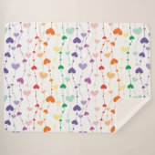 レインボーかわいらしハートパターンキッズ シェルパブランケット (正面(横))