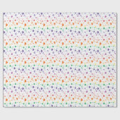 レインボーかわいらしハートパターンキッズ ラッピングペーパー (フラット)