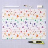 レインボーかわいらしハートパターンキッズ 薄葉紙 (クラフト)