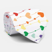 レインボーかわいらしハートパターンバレンタインデー ネクタイ (ロール)