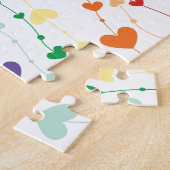 レインボーかわいらしハートパターンファミリー ジグソーパズル (側面)