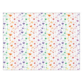 レインボーかわいらしハートパターンファミリー テーブルクロス (正面(横))