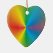 レインボーかわいらしハート>クリスマスオーナメント セラミックオーナメント (右)