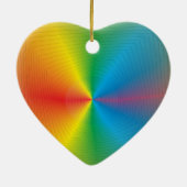 レインボーかわいらしハート>クリスマスオーナメント セラミックオーナメント (裏面)