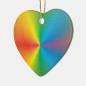レインボーかわいらしハート>クリスマスオーナメント セラミックオーナメント (左)