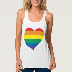 レインボーかわいらしハート、プライド、LGBT、愛祝の タンクトップ
