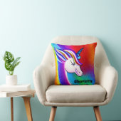 レインボーかわいらしパーソナライズされたユニコーン装飾用クッション クッション (椅子)