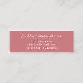 レインボーかわいらしピンクネイビーマスタードボホベビーシッター スキニー名刺 (裏面)