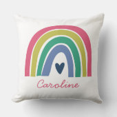 レインボーかわいらしピンクブルーボホ名 クッション (正面)