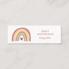 レインボーかわいらしピーチラベンダーボホベビーシッター スキニー名刺