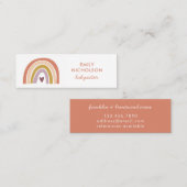 レインボーかわいらしピーチラベンダーボホベビーシッター スキニー名刺 (正面/裏面)