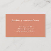 レインボーかわいらしピーチラベンダーボホベビーシッター 名刺 (裏面)