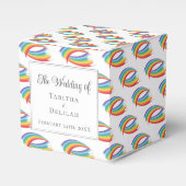 レインボーかわいらし抽象芸術ウェーブLGBT結婚ズスクエア フェイバーボックス (正面サイド)