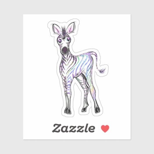 レインボーきらめくゼブラ シール (シート)