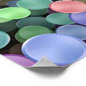 レインボーきらめく水玉模様 ポスター (角)