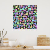 レインボーきらめく水玉模様 ポスター (キッチン)