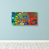 レインボーくもの巣巻きキャンバス キャンバスプリント (インサイチュ (ウッドフロア))