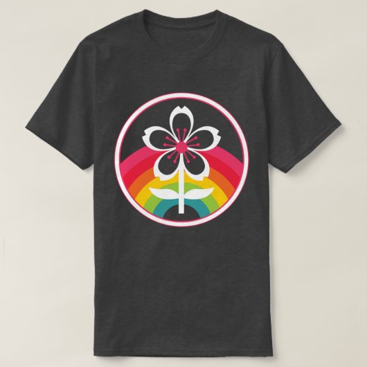 レインボーさくらんぼの花Tシャツ Tシャツ (デザイン正面)