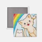 レインボーすごい子猫マグネット マグネット (正面/裏面)