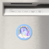 レインボーでかわいい魔法のユニコーン(カスタマイズ可能) マグネット (インサイチュ (食洗機))