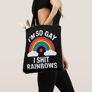 レインボーでゲイなLGBTQプライドの仲間 Funny トートバッグ