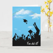 レインボーで卒業シルエット カード (黄色い花)