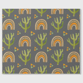 レインボーとカチュウの水色シームレスパターン ラッピングペーパー (フラット)