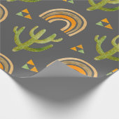 レインボーとカチュウの水色シームレスパターン ラッピングペーパー (角)