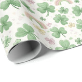 レインボーとクローバ離れーのギフトラッピング紙 ラッピングペーパー (ロールコーナー)