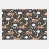 レインボーとナマズのパターン ラッピングペーパーシート (正面)