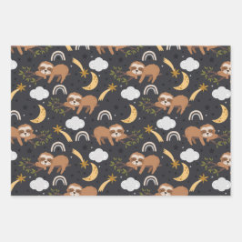 レインボーとナマズのパターン ラッピングペーパーシート