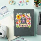 レインボーとハートがインスピリシティステッカーを切り取る シール