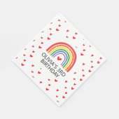 レインボーとハートバースデーパーティナプキン スタンダードランチョンナプキン (角)