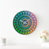 レインボーとハートマンダラ ラージ壁時計 (ホーム)