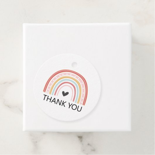 レインボーとハート誕生日サンキューメッセージカード フェイバータグ (インサイチュ)
