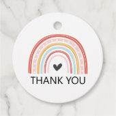レインボーとハート誕生日サンキューメッセージカード フェイバータグ (正面)