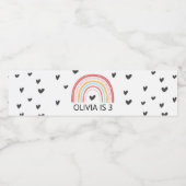 レインボーとハート誕生日パーティー水ラベル ペットボトルラベル (シングルラベル)