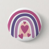 レインボーとハート 缶バッジ (正面)