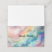 レインボーとバブルズパーティーのプレースカード プレイスカード (外部開封)