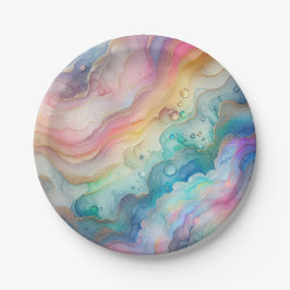 レインボーとバブル ペーパーパーティプレート＆ボウル ペーパープレート