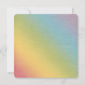 レインボーとバンニーズベビーガールシャワー 招待状 (裏面)