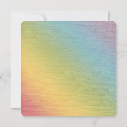 レインボーとバンニーズベビーガールシャワー 招待状 (裏面)