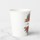 レインボーとヒョウのプリントパーソナライズされた紙カップ 紙コップ (右)