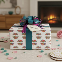 レインボーとヒョウのプリントラッパーソナライズされたプ ラッピングペーパー